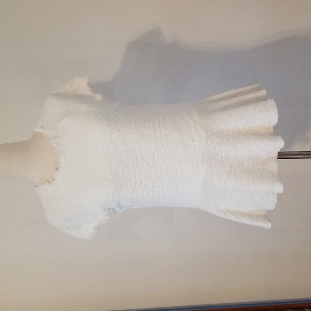 White tweed peplum top